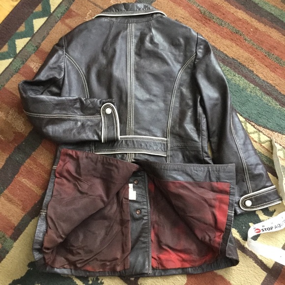 โฎ๏ธ Penny Lane Brown VINTAGE LEATHER Jacket EVC TOTALLY AWESOME - Picture 11 of 16